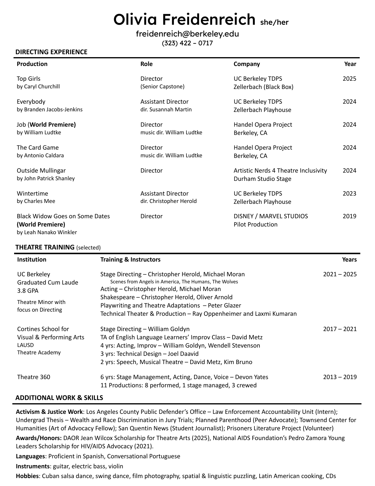 Director Resume - Page 1
